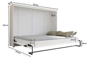 Horizontální výklopná postel HAZEL 140 - bílá