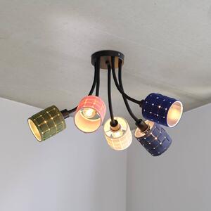 OSRAM Stropní světlo Decor Felt Weaving Cans, barevné, 5 žárovek, E14, stmívatelný, Vícebarevná, Obývací pokoj / jídelna, Textil / tkanina / hedvábí