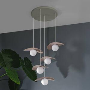 OSRAM Závěsné světlo Decor Pearl, 5 žárovek, béžové, plsť, G9, stmívatelný, Krémová / jantar, Obývací pokoj / jídelna, Textil / tkanina / hedvábí, Moderní