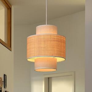 OSRAM závěsné světlo Decor Wrap Cylinder, béžové, rafin, len, stmívatelný, Krémová / jantar, Obývací pokoj / jídelna, Textil / tkanina / hedvábí, Venkovský / rustikální