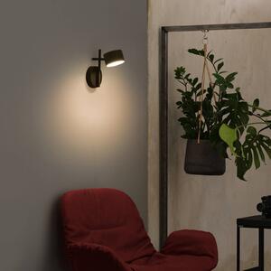 OSRAM LED nástěnné světlo Decor Kyoto, černé, stmívatelné, zástrčka, stmívatelný, Černá, Obývací pokoj / jídelna, Hliník, Moderní