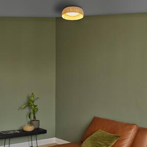 OSRAM LED stropní svítidlo Decor Bamboo Paper, Ø 30 cm, bambus, Hnědá / rez, Obývací pokoj / jídelna, Bambus, Venkovský / rustikální