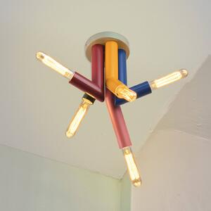 OSRAM Stropní světlo Decor Straw, 5ramenné, ocel, barevné, E27, stmívatelný, Vícebarevná, Obývací pokoj / jídelna, kov, Moderní