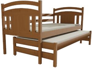 Dětská postel s výsuvnou přistýlkou DPV 022 (Barva dřeva: bezbarvý lak, Rozměr: 80 x 180 cm)