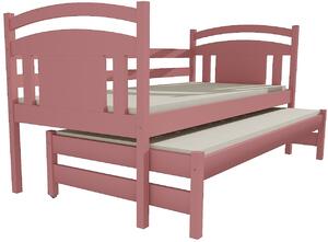 Dětská postel s výsuvnou přistýlkou DPV 022 (Barva dřeva: bezbarvý lak, Rozměr: 80 x 180 cm)