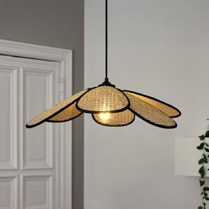 OSRAM Závěsné světlo Decor Rattan Daisy, Ø 58 cm, béžové, E27, stmívatelný, Krémová / jantar, Obývací pokoj / jídelna, Dřevo, Středozemní