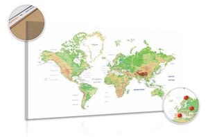 Obraz na korku klasická mapa světa s bílým pozadím