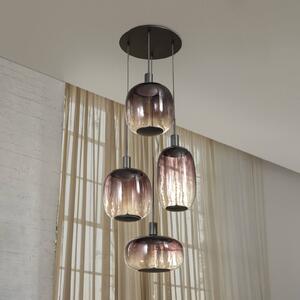 OSRAM Závěsné světlo Decor Needle Plate, šedá, ocel, 4 žárovky, E27, stmívatelný, Hliník / šedá / zinek, Obývací pokoj / jídelna, kov, Moderní