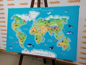 Obraz na korku zeměpisná mapa světa pro děti