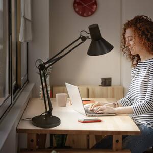 OSRAM LED stolní lampa Office Line Desk Retro, černá 3 000 K, stmívatelný, Černá, Pracovna / kancelář, kov