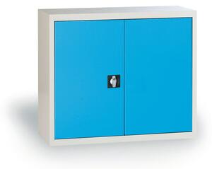 Plechová dílenská skříň na nářadí demontovaná, 800 x 850 x 390 mm, modrá