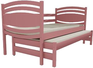Dětská postel s výsuvnou přistýlkou DPV 027 (Barva dřeva: bezbarvý lak, Rozměr: 80 x 180 cm)