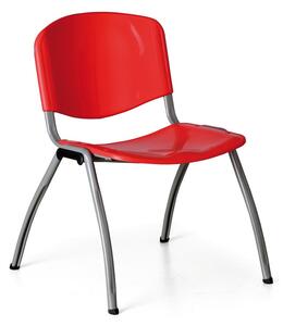 Plastová jídelní židle LIVORNO PLASTIC, červená