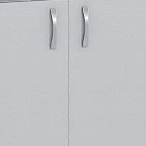 Třídící regál s dveřmi PRIMO KOMBI, 800 x 420 x 1865 mm, 27 přihrádek, šedý