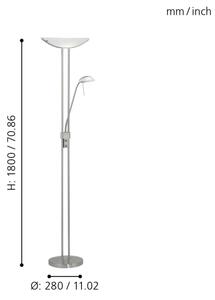 EGLO 85971 - Stmívatelná stojací lampa BAYA 1xR7s/230W+1xG9/33W matný chrom