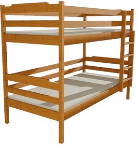 Patrová postel PP 012 (Barva dřeva: bezbarvý lak, Prostor mezi lůžky: 100 cm (+20 cm vsuvky mezi lůžky a prodloužený žebřík), Rozměr: 80 x 180 cm)