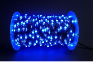 Vánoční LED mikro řetěz s kapkovými diodami, modrá, 50M, 500 LED, 8 programů, dálkový ovládač