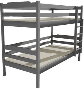 Patrová postel PP 012 (Barva dřeva: bezbarvý lak, Prostor mezi lůžky: 100 cm (+20 cm vsuvky mezi lůžky a prodloužený žebřík), Rozměr: 80 x 180 cm)