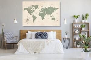 Obraz na korku decentní mapa světa