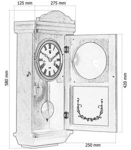 Tuin THESEUS 1403 Nástěnné kyvadlové hodiny mahagon - 60 cm