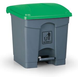 Nášlapný víceúčelový koš na odpadky, 30 L, 350 x 400 x 340 mm, zelená
