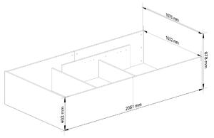 Ak furniture Postel CLP 100x200 cm s roštem dub sonoma