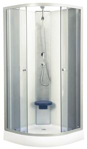 Novoterm Sprchový box čtvrtkruhový NV-Evora 80 W, 80x80 bílý