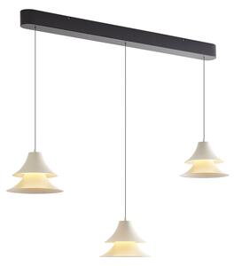 Závěsné svítidlo černé s béžovou vč. LED 3-krokové stmívatelné 3-světla Easylift - Witch