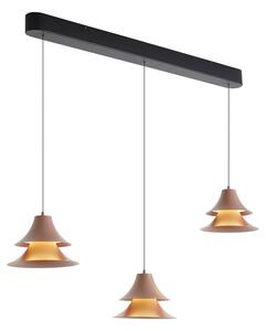 Závěsné svítidlo černé s moka barvou vč. LED 3-krokové stmívatelné 3-světelné Easylift – Witch