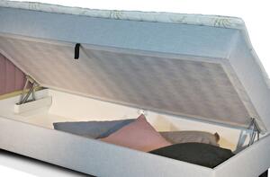 Rohová postel boxspring s úložným prostorem NOVO s čely