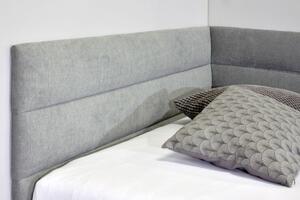 Rohová čalouněná postel Niobe, s úložným prostorem, 200x200 cm