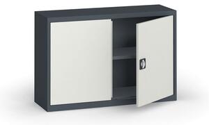 Plechová policová skříň METAL, 800 x 1200 x 400 mm, 1 police, tmavě šedá / šedá