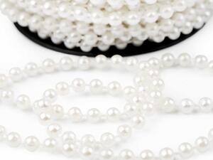 Vánoční perlový řetěz Ø5 mm návin 25 METRŮ - 1 stříbrná