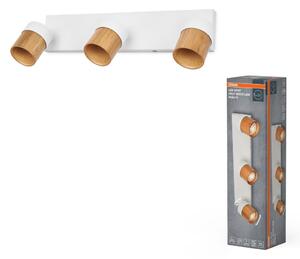 Bodové svítidlo LED Half Wood Line, 3x GU10, Bílá/Dřevo