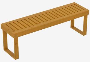 Outsunny Zahradní lavice pro 2 osoby, Voděodolná dřevěná lavice, Parková lavice s nosností 300 kg a žebrovaným sedákem, Zahradní nábytek, Lavice do za