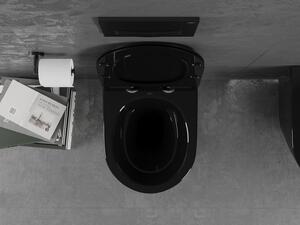 Mexen Lena WC mísa Rimless s pomalu padající deskou slim, duroplast, Černá