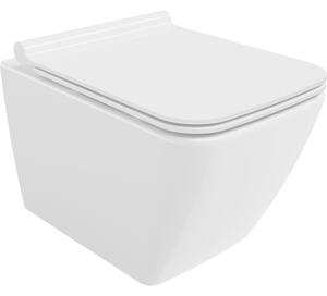 Mexen Vega WC mísa Rimless s pomalu padající deskou slim, duroplast, Bílá