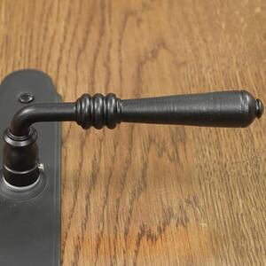 Dveřní klika Devon, s otvorem pro dozický (pokojový) klíč 90 mm, černá