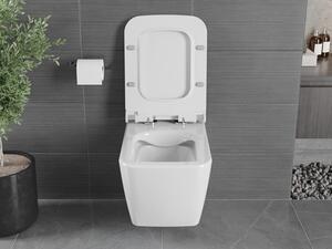 Mexen Vega WC mísa Rimless s pomalu padající deskou slim, duroplast, Bílá