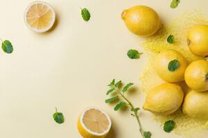 Fototapeta citrony s mátou