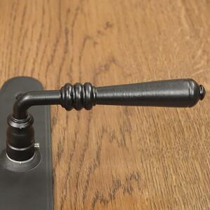 Dveřní klika Devon, s otvorem pro dozický (pokojový) klíč 72 mm, černá