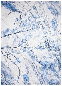 Makro Abra Kusový koberec pratelný TOSCANA 97850 Abstraktní Mramor pogumovaný krémový modrý Rozměr: 80x150 cm