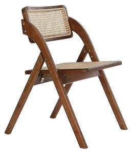 DKD Home Decor Tmavě hnědá vintage ratanová jídelní židle (45 x 45 x 79 cm)