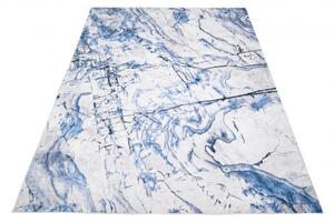Makro Abra Kusový koberec pratelný TOSCANA 97850 Abstraktní Mramor pogumovaný krémový modrý Rozměr: 120x170 cm