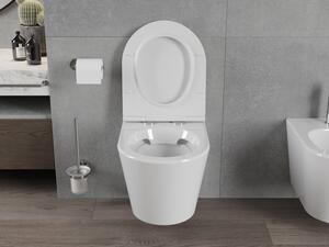 Mexen Rico WC mísa Rimless s pomalu padající deskou slim, duroplast, Bílá