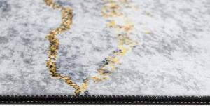 Makro Abra Kusový koberec pratelný TOSCANA 37010 Abstraktní pogumovaný černý krémový zlatý Rozměr: 80x150 cm