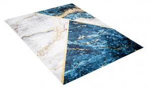 Makro Abra Kusový koberec pratelný TOSCANA 2430 Moderní pogumovaný modrý krémový zlatý Rozměr: 200x300 cm