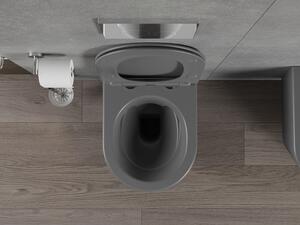 Mexen Rico WC mísa Rimless s pomalu padající deskou slim, duroplast, Tmavě matová černá
