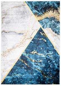 Makro Abra Kusový koberec pratelný TOSCANA 2430 Moderní pogumovaný modrý krémový zlatý Rozměr: 140x200 cm
