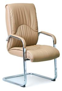 Konferenční / přísedící židle LUX, kožená, béžová